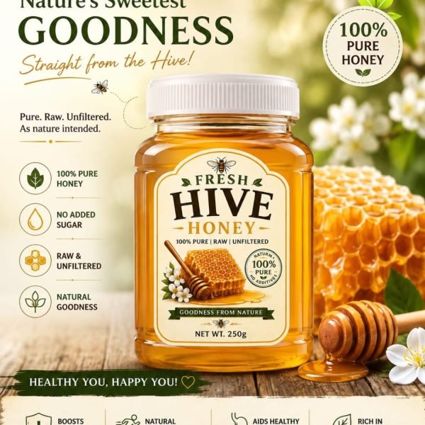 Fresh Hive Pure Honey – 1000g Raw & Unfiltered Natural Honey