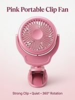 Pink Portable Clip Fan – Stay Cool Anywhere